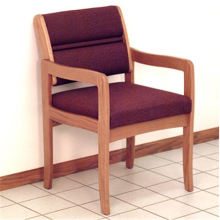 WOODEN MALLET Valley Guest Chair in Medium Oak - Cabernet Burgundy DW3-1MOCB